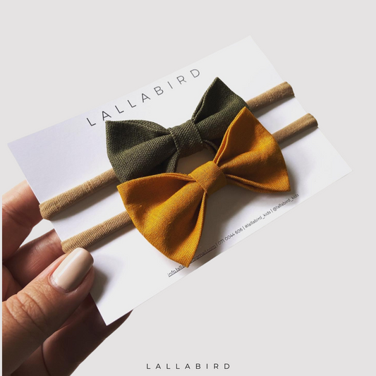KIDS | Hair Accessories - Classic Linen Bow Set